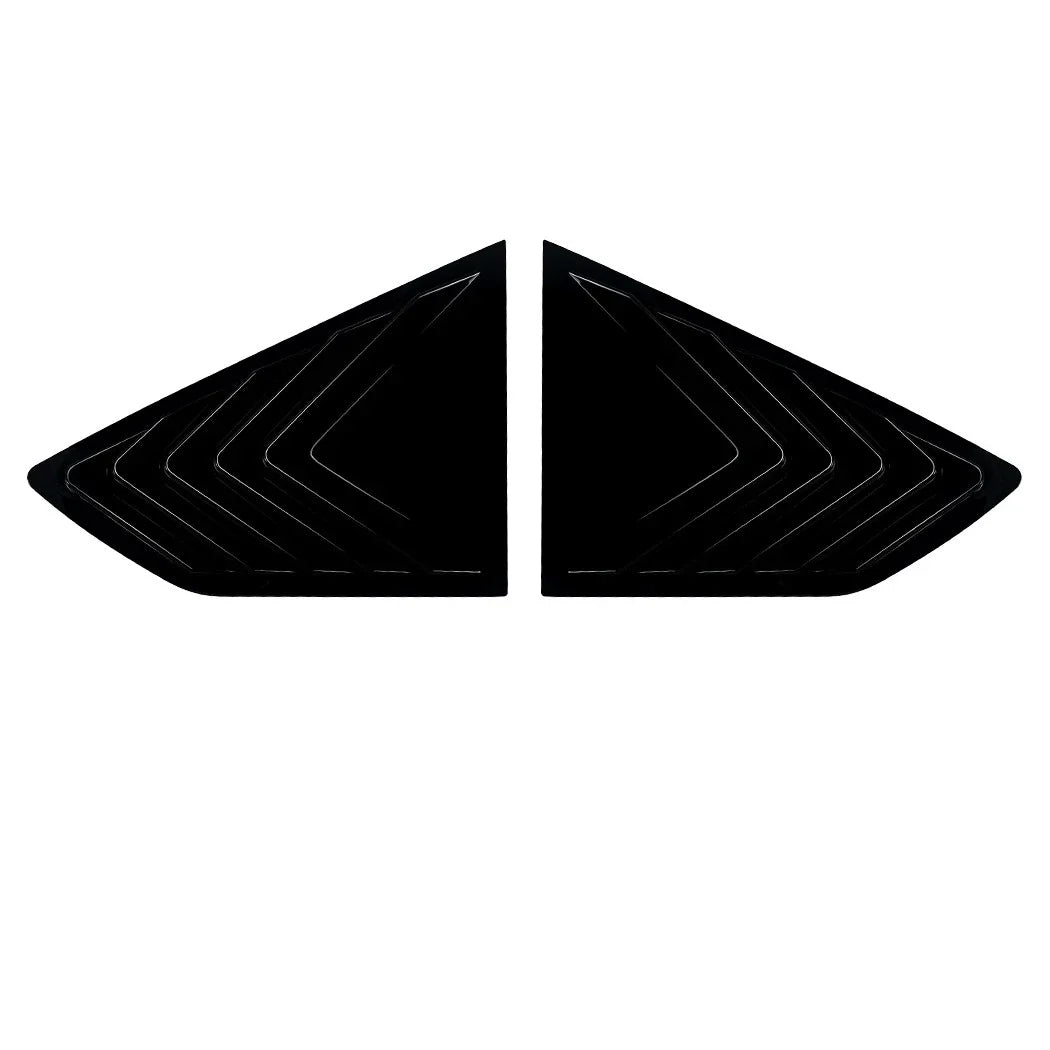 Pair Gloss Black Rear Window Quarter Glass Louver Cover for BMW X6 (2019–2025)