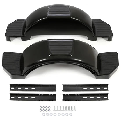 Set of 2 Glossy Black Single Axle Trailer Fenders for 13" Wheels