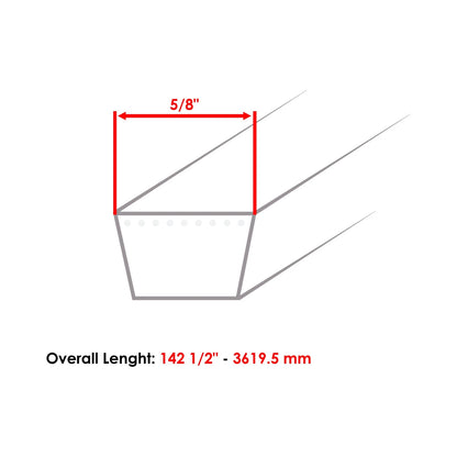 44" Deck Belt for Toro Z148 (74162, 74199, 532187283, 532191273, 99-4647)