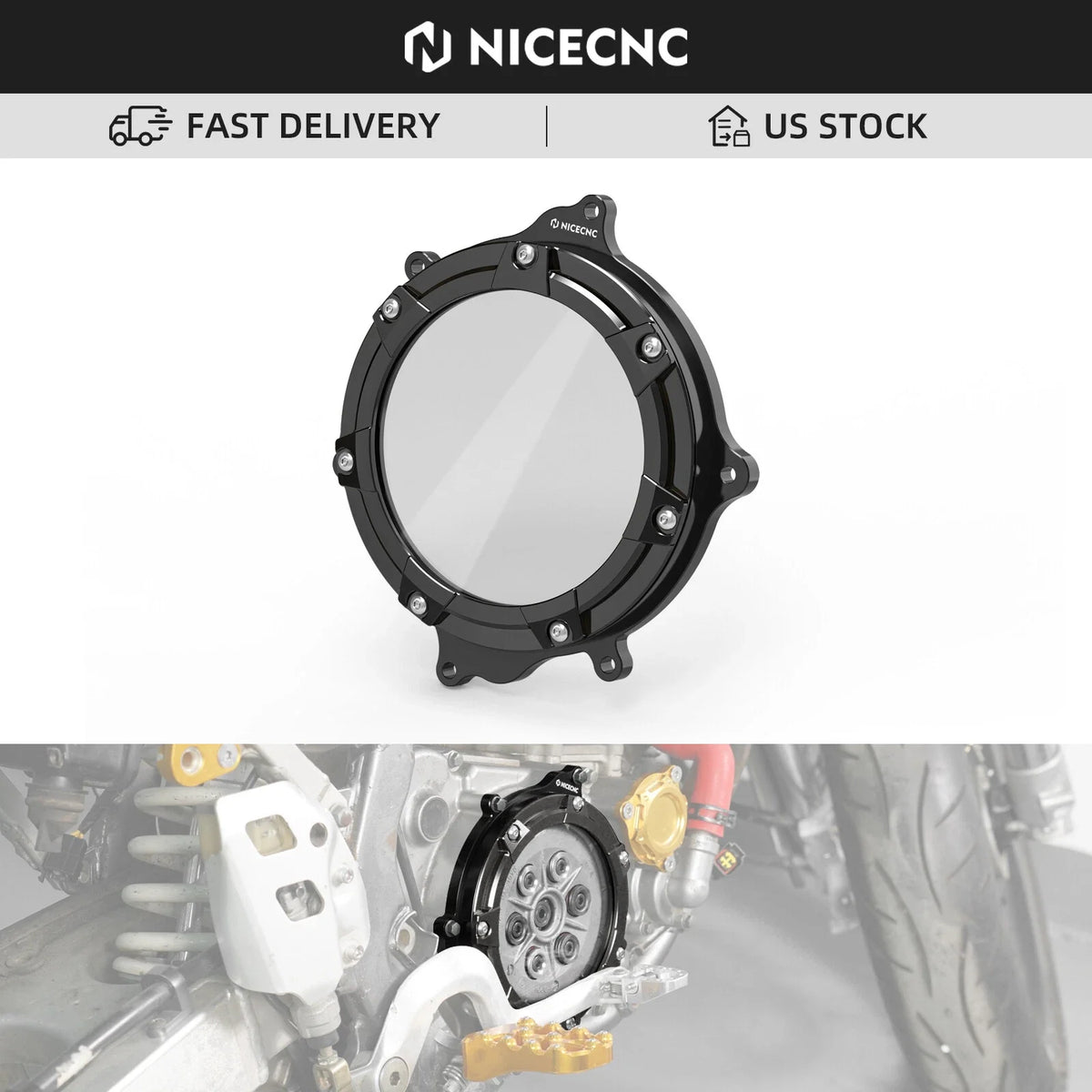 NICECNC Transparent Clutch Cover Protection for Suzuki DRZ400 E S SM (2000–2024)
