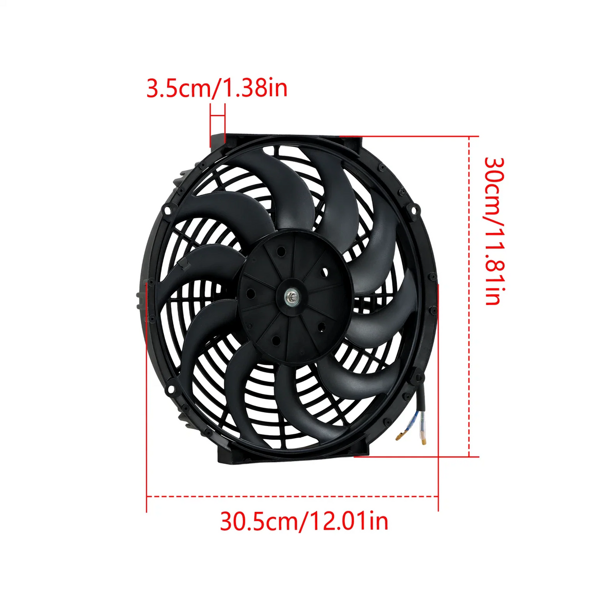 Set of 2 Universal 12" Electric Radiator Cooling Fans 12V