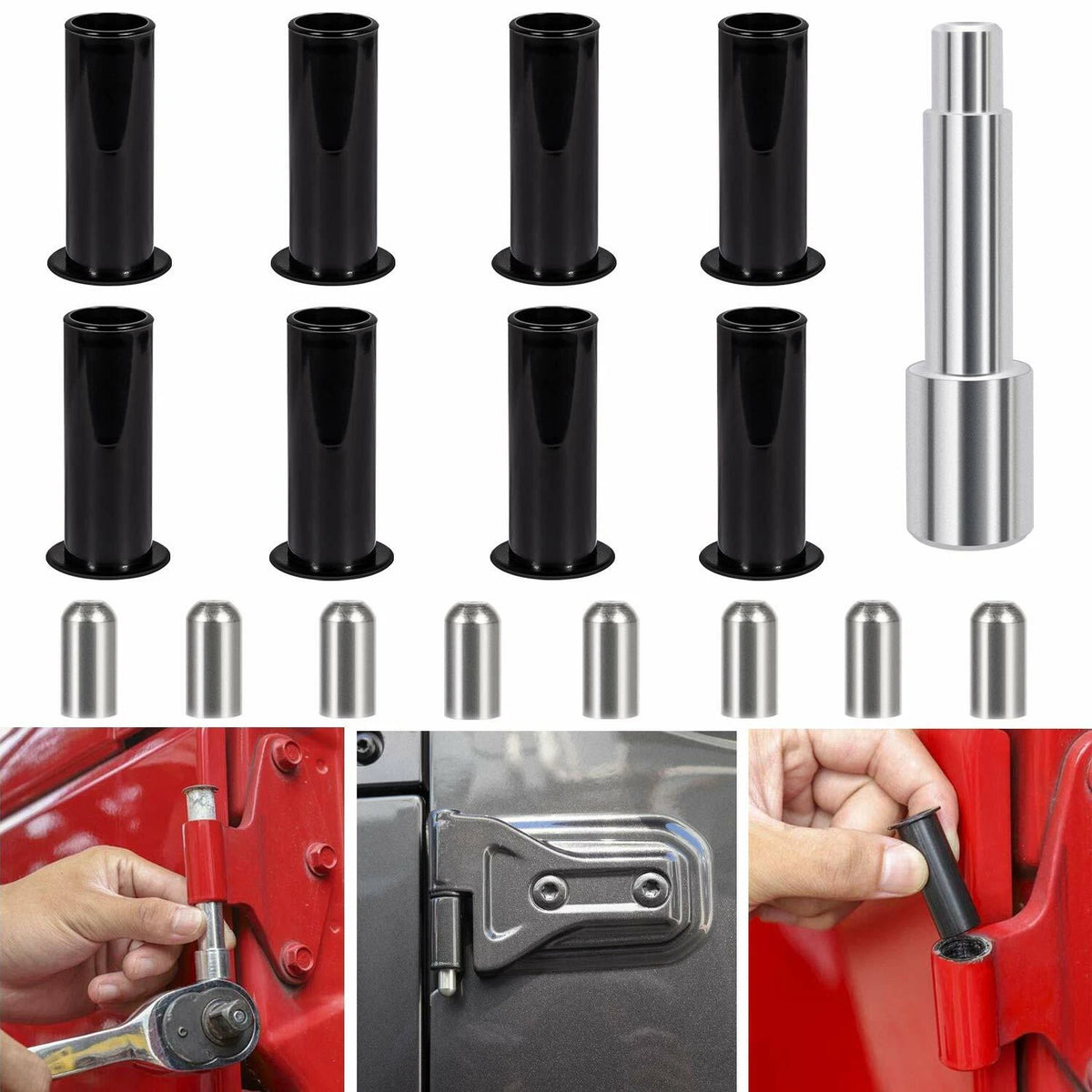 17PC Door Hinge Pin Guide Liner Bushing Tool Kit for Jeep Wrangler JK JL