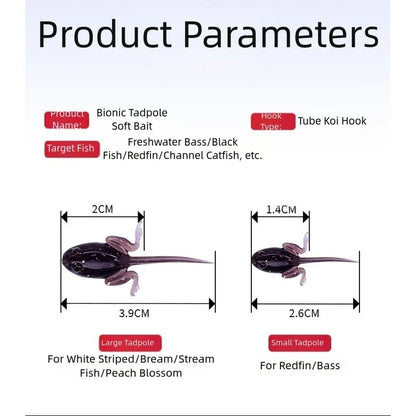 Soft Lure Tadpole Bait for Bass Fishing (Topwater)