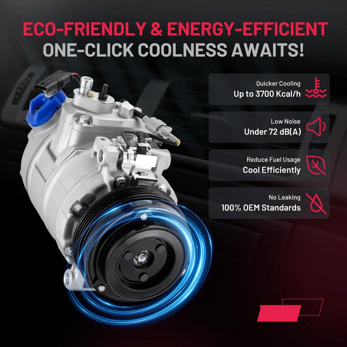 AC Compressor 4-Groove for BMW M6 650i xDrive (2012–2018)