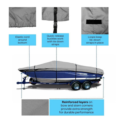 Waterproof Heavy Duty Cover for Scarab 165 Trailerable Tri-Hull