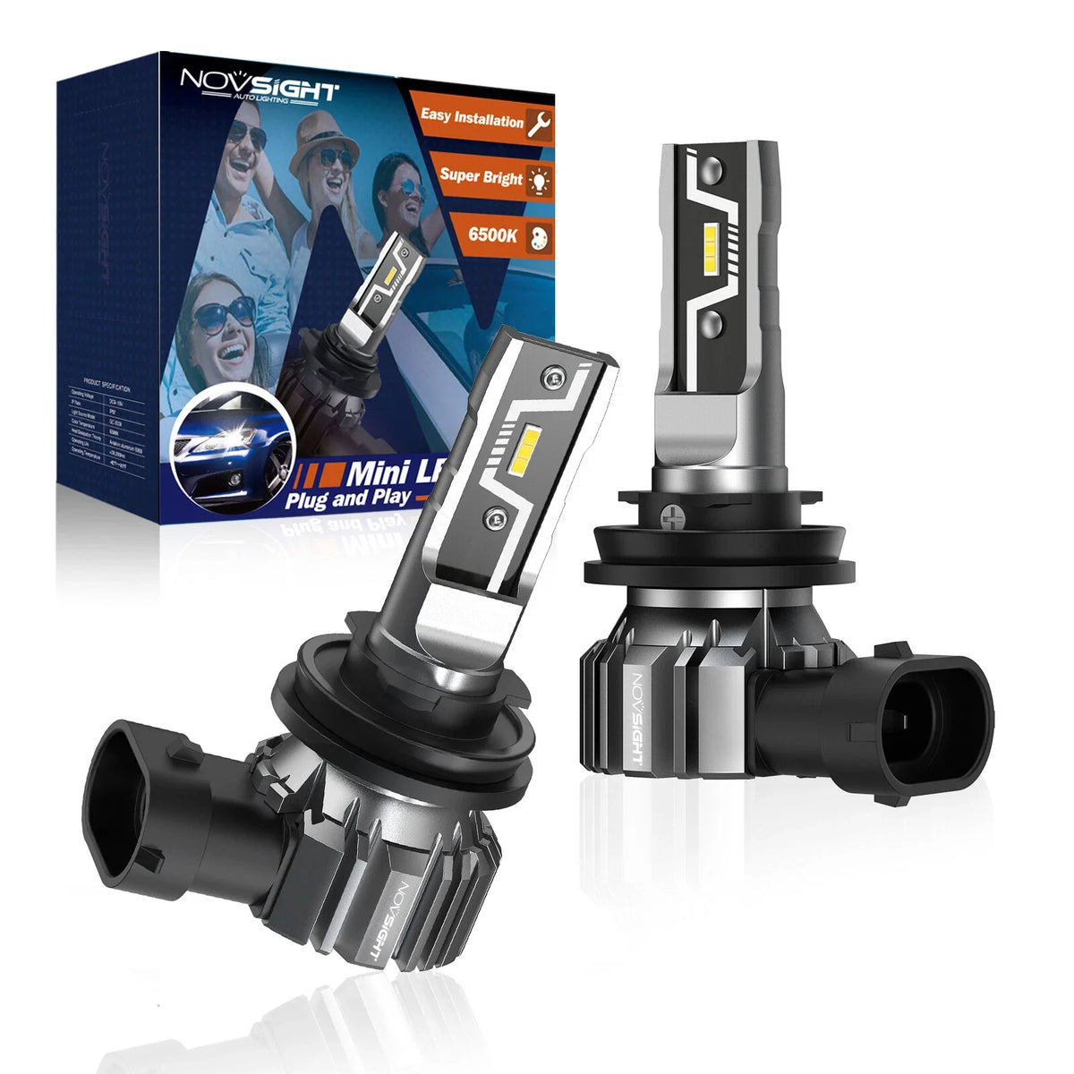 2X H11/H9/H8 LED Headlight Bulb 10000LM 6500K for