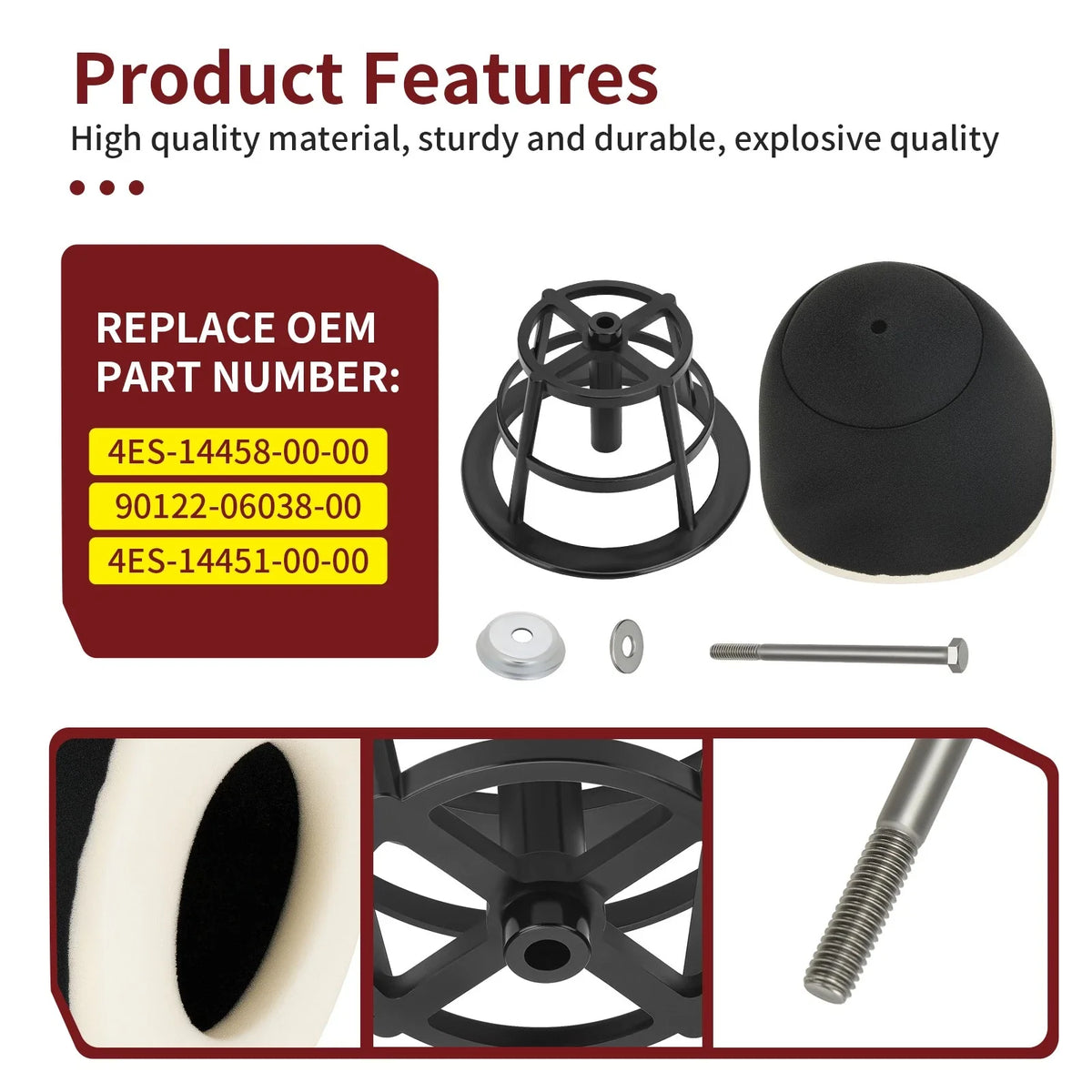 Air Filter Kit w/ Intake Cage Holder for Yamaha YZ80 (1993–2001)