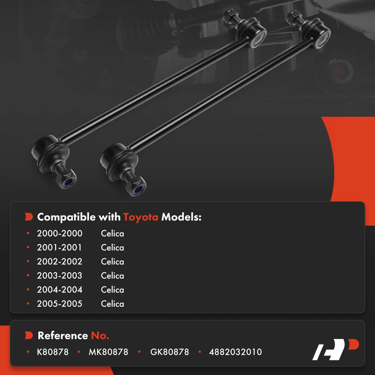 2X Sway Bar Link w/ Ball Joint for Toyota Celica (2000–2005) 4882032010, MK80878