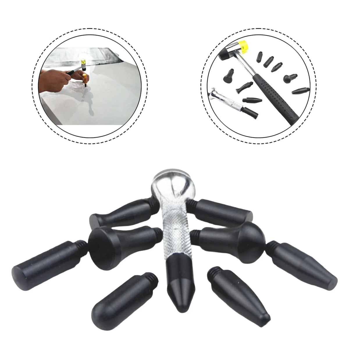 Car Dent Repair Tool Set for Multiple Vehicles (Metal Leveling Pen & Pry Bars)