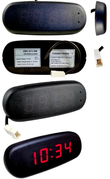 2X Digital Bus Clock with Red LEDs for EURAMTEC DBC-611.RM (12VDC)