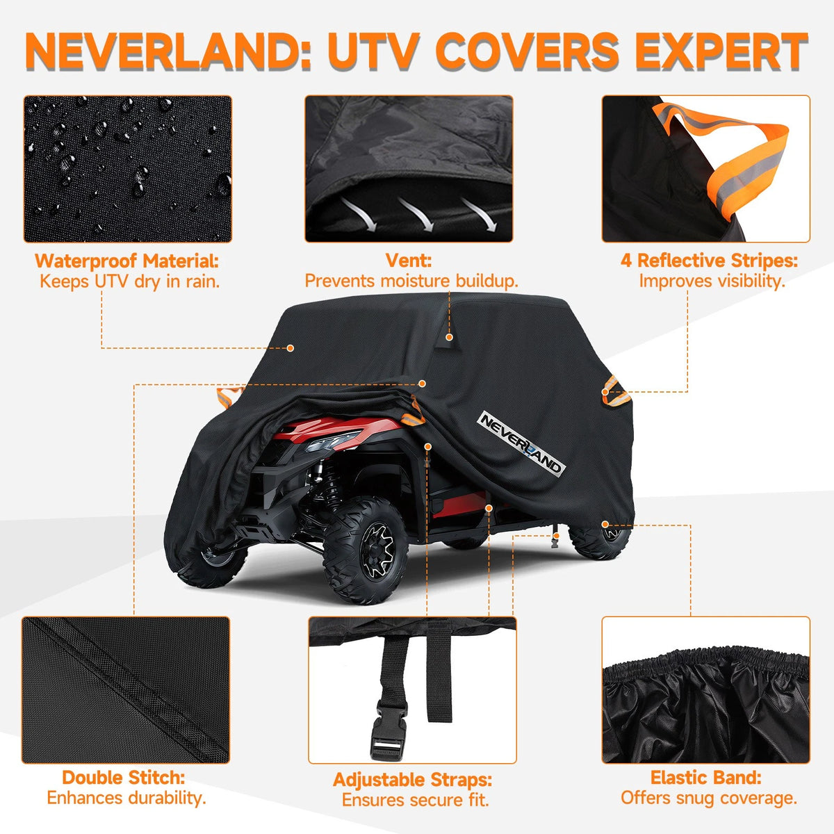 UTV Cover for Can-Am Defender Max HD8 HD10 (NEV A302-05-B)