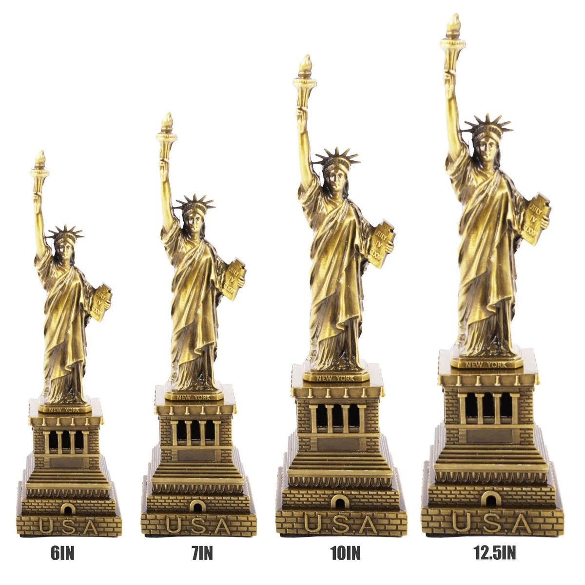 10-Inch Metal Statue of Liberty Model - Copper Finish