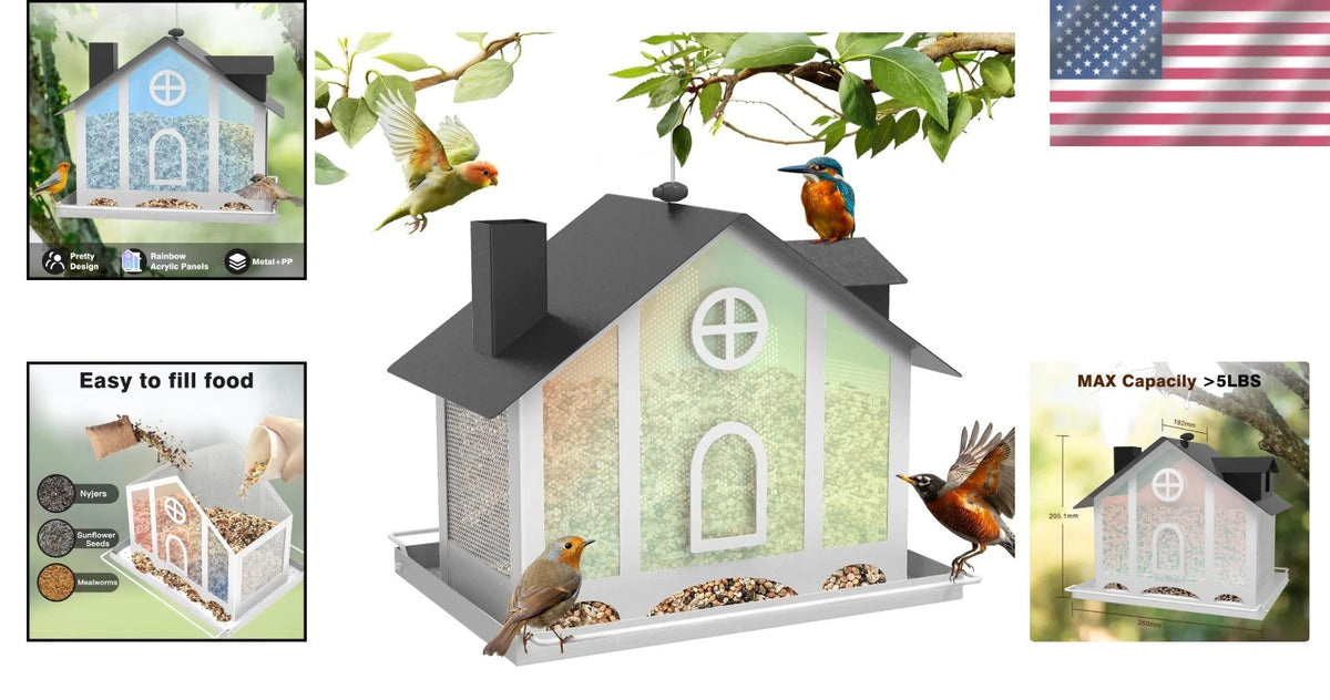 Hanging Bird Feeder for Outdoors - Attracts Wild Birds