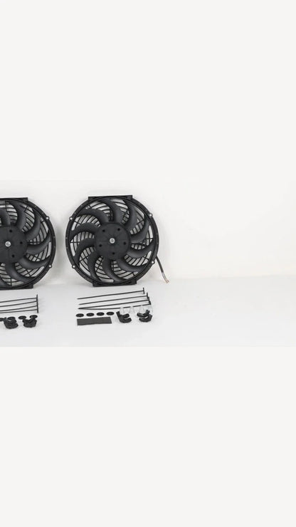 Set of 2 Universal 12" Electric Radiator Cooling Fans 12V