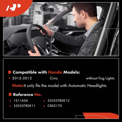 Turn Signal Switch for Honda Civic (2012) 35255TR0K11, 35255TR0K12, CBS2170