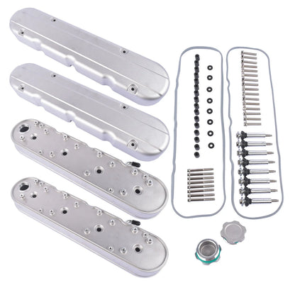 Silver Engine Valve Covers for Chevy LS1 LS2 LS3 LS6 LS7 (1997–2023)