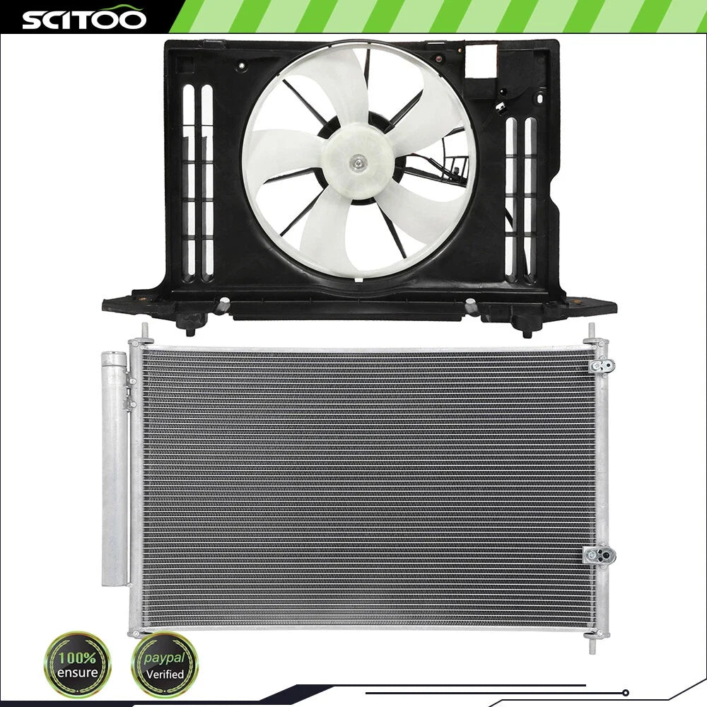 AC Condenser and Cooling Fan Kit for Toyota Corolla, Matrix (2009–2013)