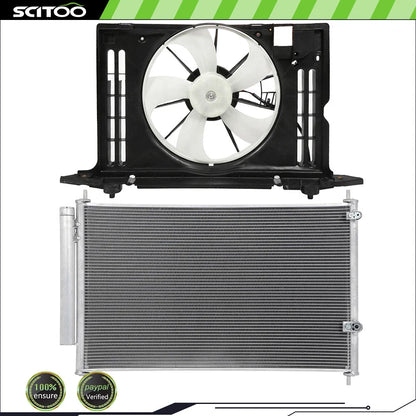AC Condenser and Cooling Fan Kit for Toyota Corolla, Matrix (2009–2013)