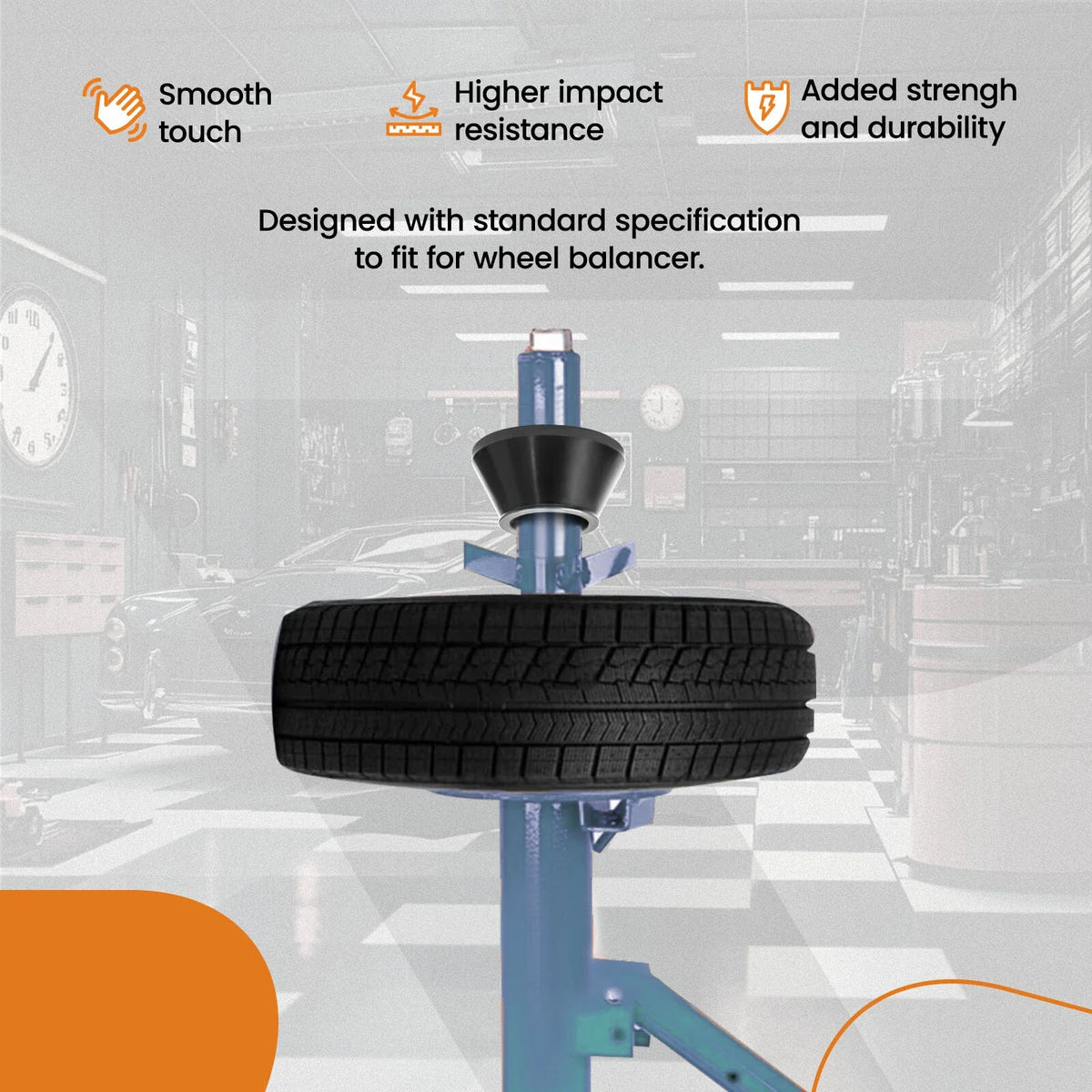 Set of 4 Tire Balancer Cones for 40mm Shaft Wheel Balancers