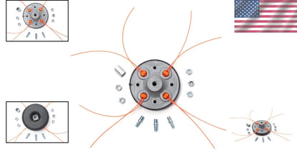 4 Way Trimmer Head Replacement for Universal Landscaping Tools