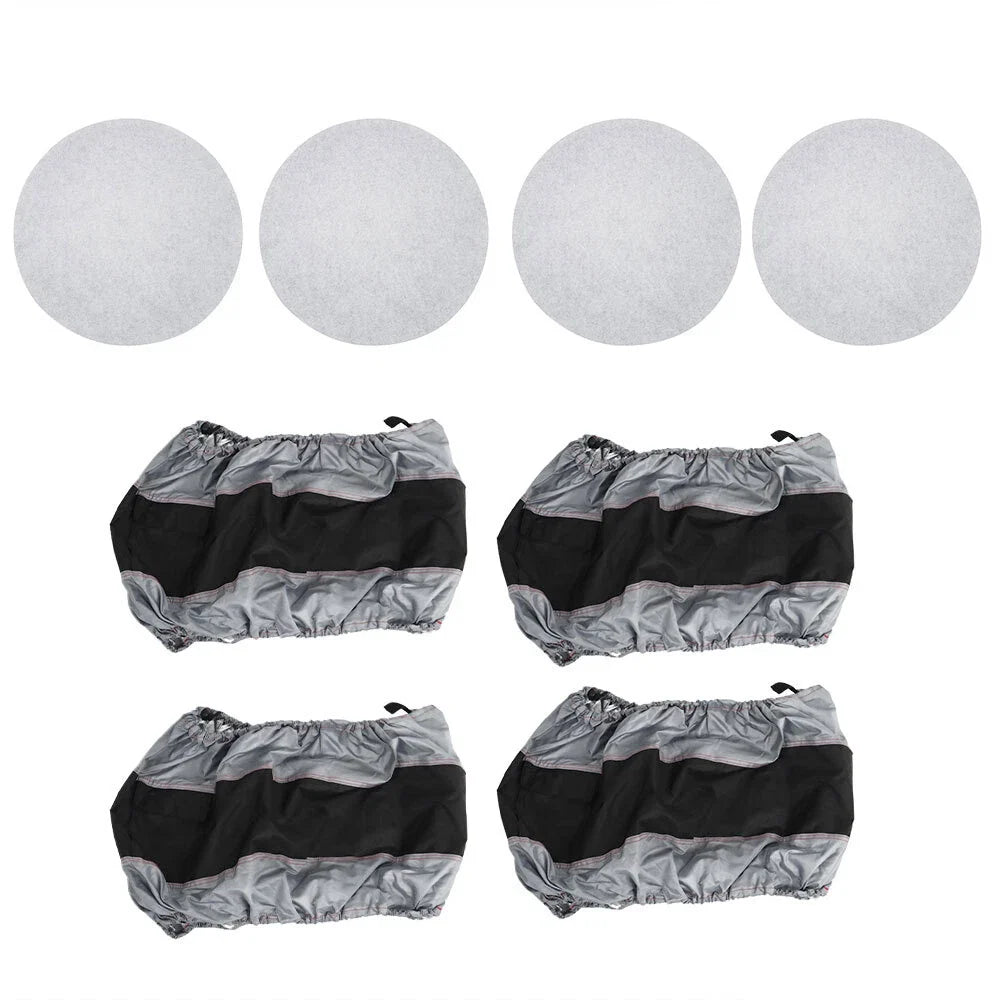 Set of 4 Tyre Bags for Black 420D and 600D with Handheld Dust Cover