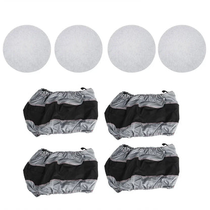 Set of 4 Tyre Bags for Black 420D and 600D with Handheld Dust Cover
