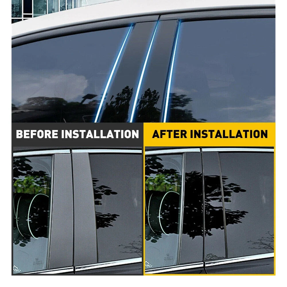 Set of 4 Glossy Black Pillar Post Trim Covers for Cadillac Escalade (2007–2014)