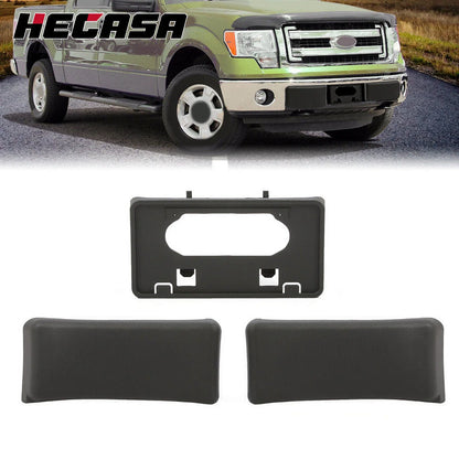 Front Bumper License Plate Bracket & Guards for Ford F150 (2009–2014)