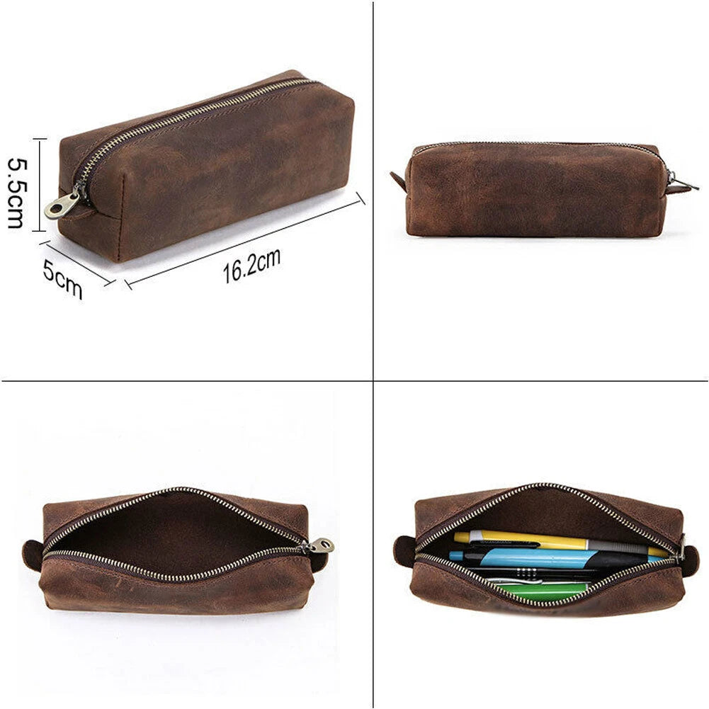 Leather Pen Pouch for Handmade Stationery Storage