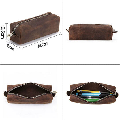 Leather Pen Pouch for Handmade Stationery Storage