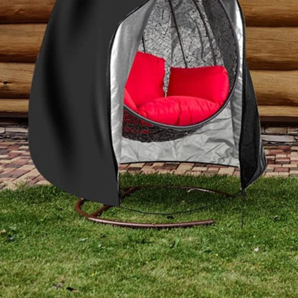 Black Rattan Hanging Chair Cover for Outdoor Use - Dust & Rain Resistant
