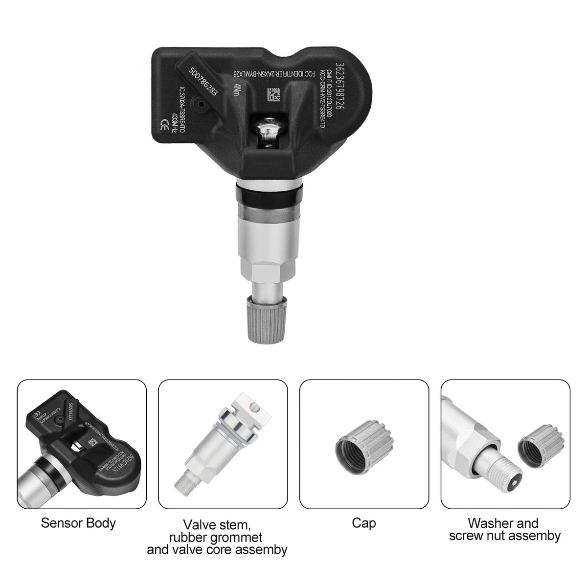 Set of 4 TPMS Tire Pressure Sensors for BMW X5 (2006–2010)