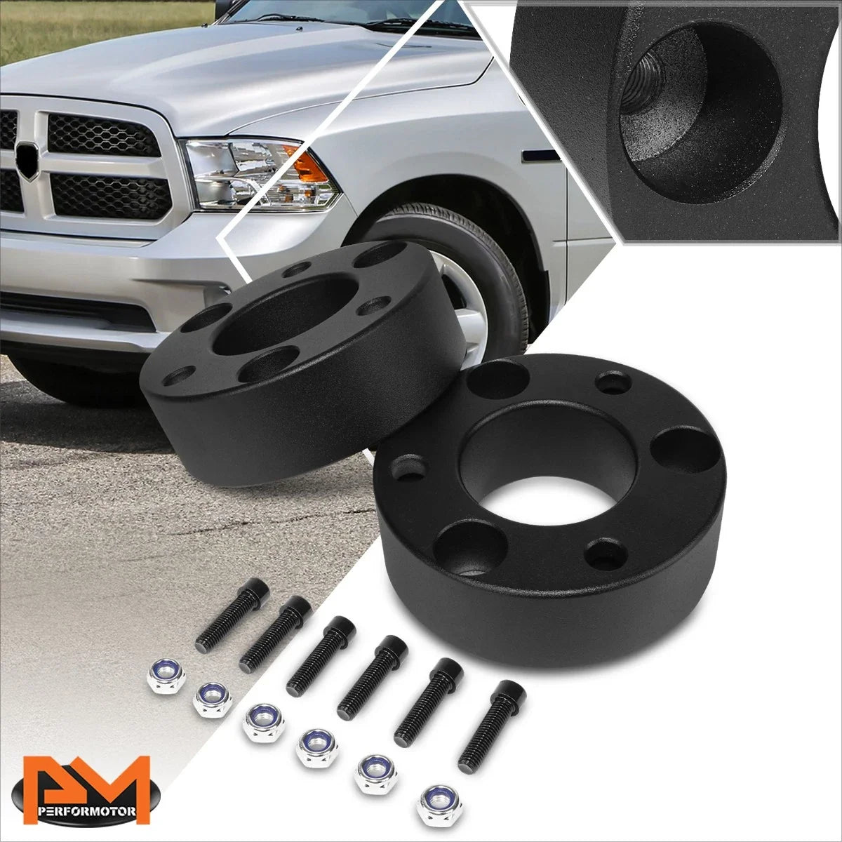 2X Leveling Front Upper Strut Mount Lift Spacers for Dodge Ram 1500 (2006–2016)