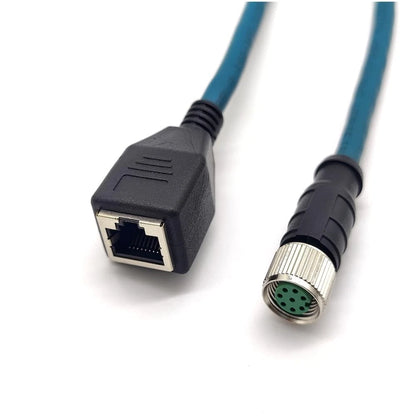 1m M12 8 Pin ACode Female to RJ45 Female Cat 6 Ethernet Cable Hub