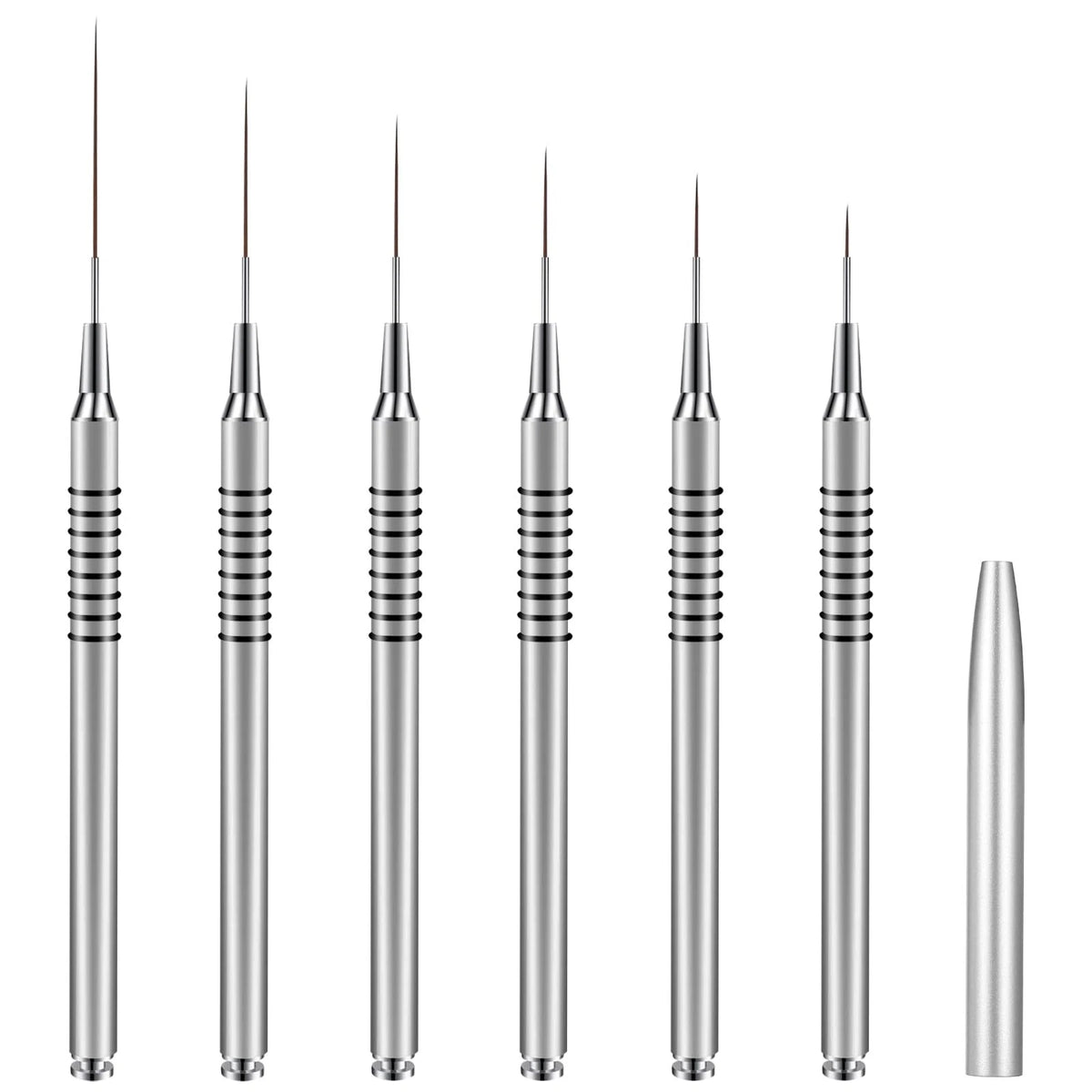 6Pcs Nail Art Liner Brushes for Fine Detailing
