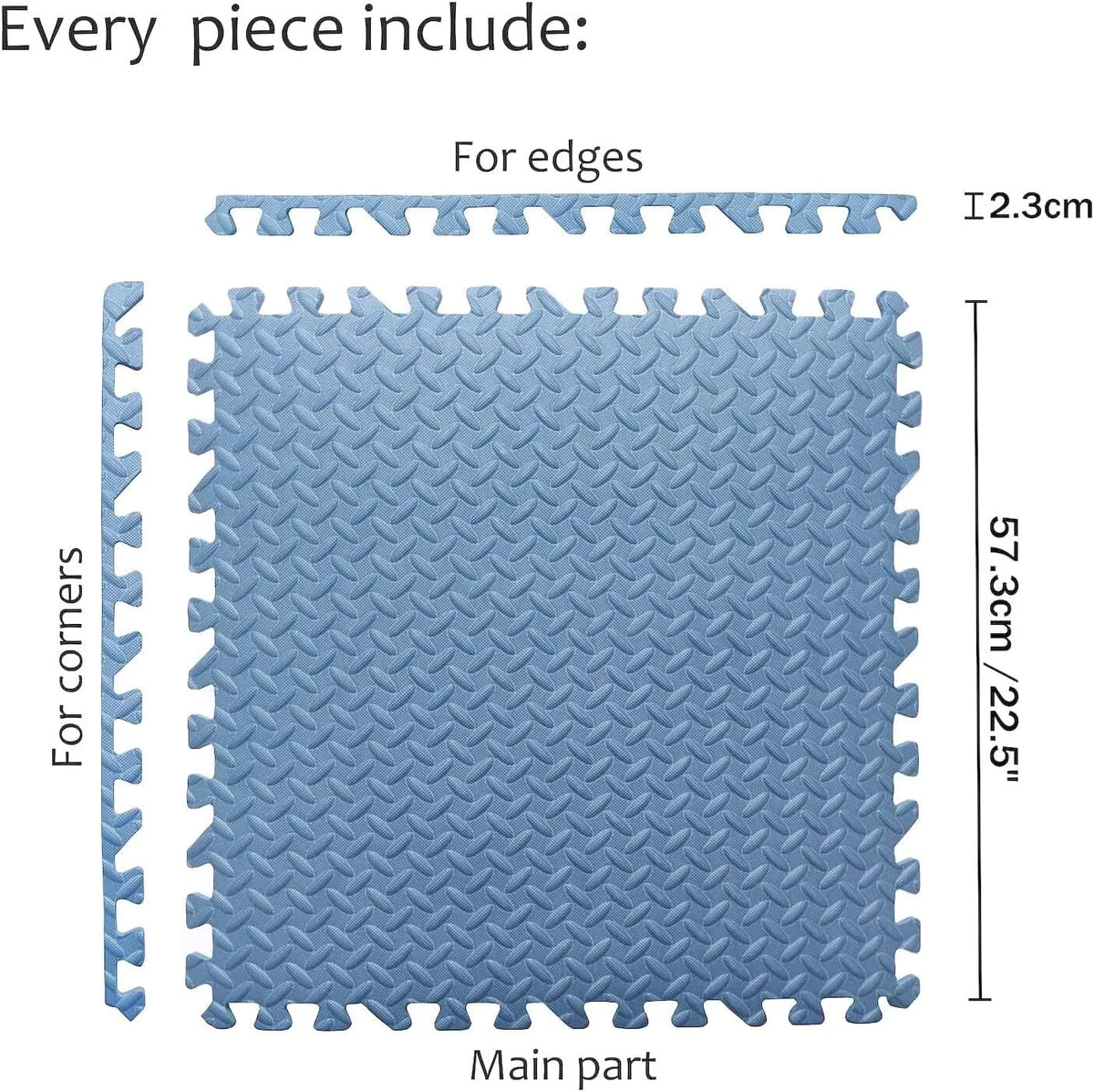 Set of 12 EVA Foam Interlocking Exercise Mats for Gym Floor Fitness Yoga