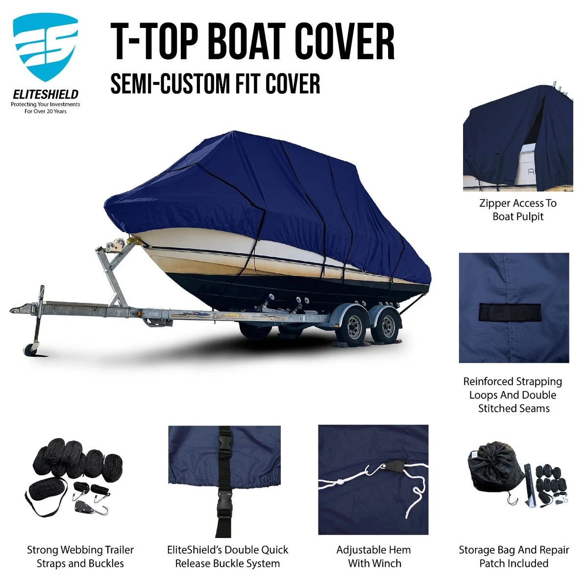 T-Top Hard-Top Storage Cover for Sea Hunt Gamefish 25