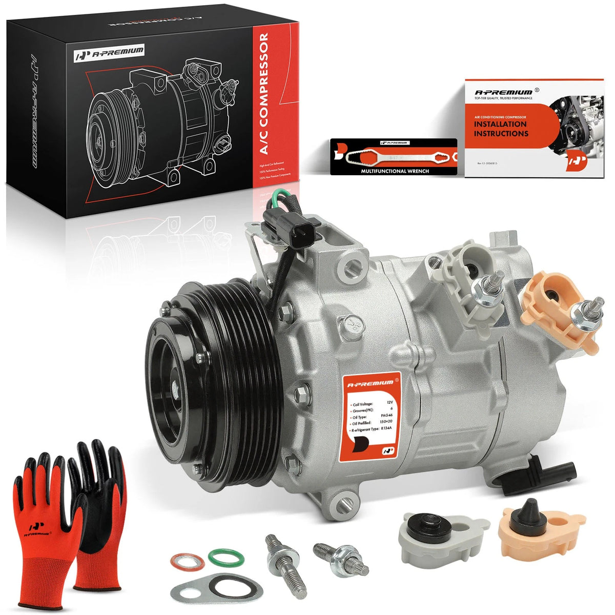 A/C Compressor with Clutch for Ford Edge, Lincoln Nautilus (2019–2024) - K2GZ19703B, 168337