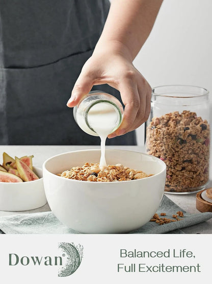 Set of 4 Deep Soup & Cereal Bowls - 30 Ounces for Kitchen