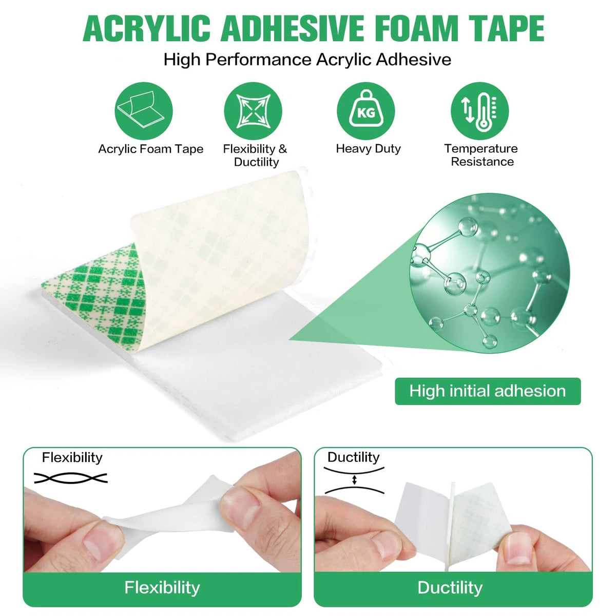 Set of 48 Double Sided Foam Tape Pads 50x30mm Rectangle