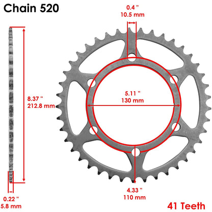 Drive Chain & Sprockets Kit for Kawasaki EX500 Ninja 500R (1994–2009) EG2008CH107XO