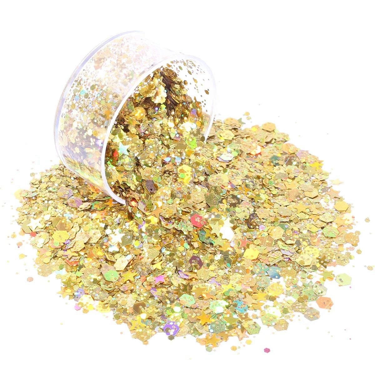 Set of 12 Holographic Chunky Glitter for Craft Projects