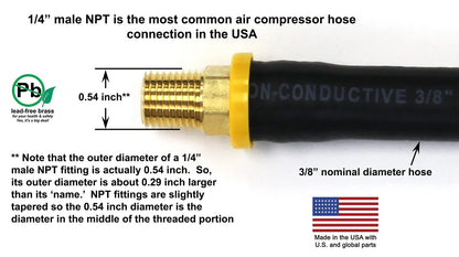 18-Inch Short Air Compressor Hose for (No Specific Years)