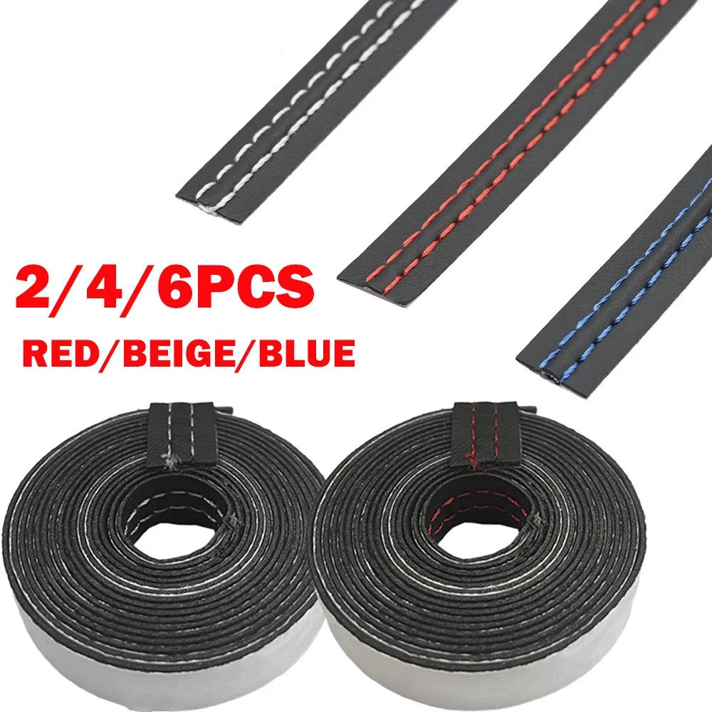 2X PU Leather Dashboard Decor Strip for Car