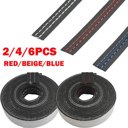 2X PU Leather Dashboard Decor Strip for Car