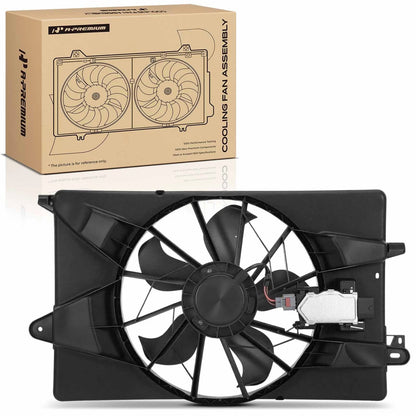 Cooling Fan Assembly w/ Shroud for Dodge Dart (2013–2016) 55111482AB, 55111482AC, 68189127AA, 621115