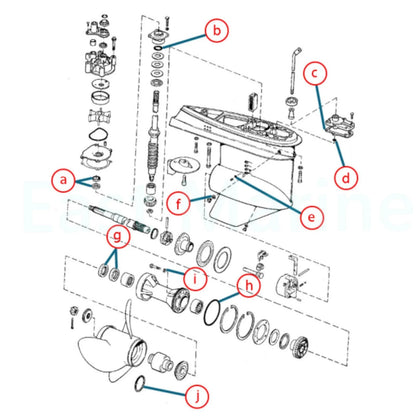 Lower Unit Seal Kit for Johnson Evinrude (18-2692, GLM 86712, Mallory 9-74113)