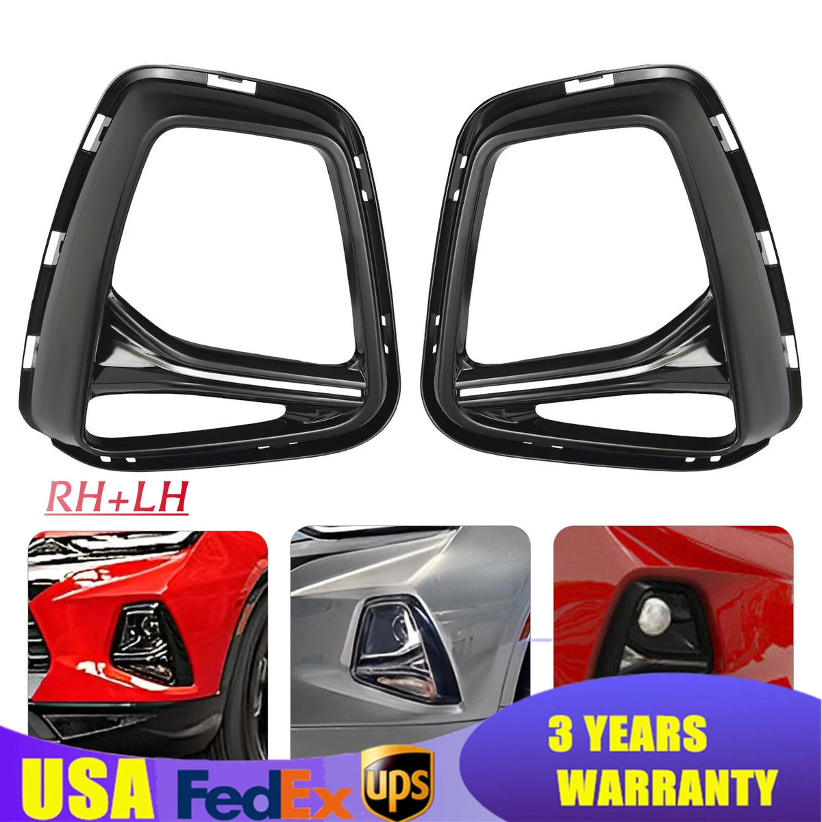 Set of 2 Headlight Bezels for Chevy Blazer (2019–2022) 84538966, 84538967