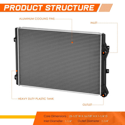 Aluminum Core Cooling Radiator for VW Beetle CC Eos GTI 2011–2017