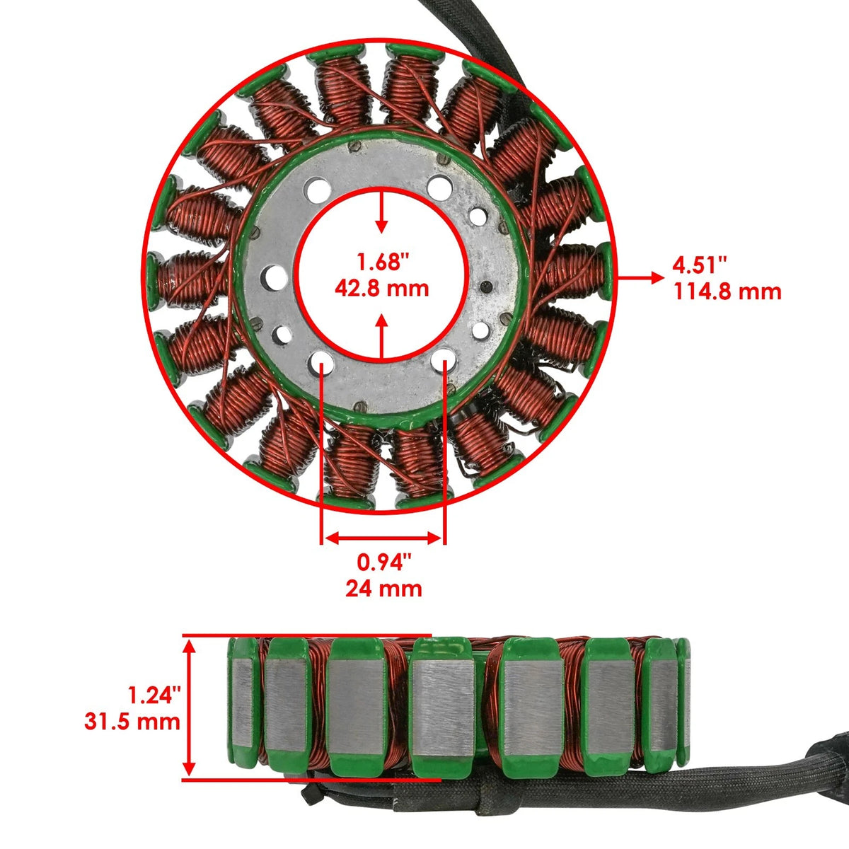 Stator and Gasket for Honda VFR800 Interceptor (2003–2009) ST321+GT490, 31120-MCW-D02, 31120MCWD02